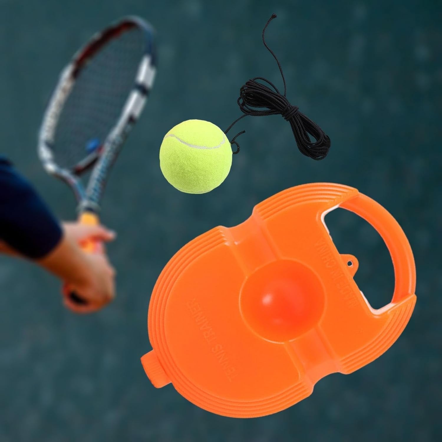 Tennis Trainer Rebound Ball with String, Convenient Tennis Training Gear, Tennis Practice Device Base for Kids Adults Tennis Trainer Rebound Ball with String, Convenient Tennis Training Gear, Tennis Practice Device Base for Kids Adults